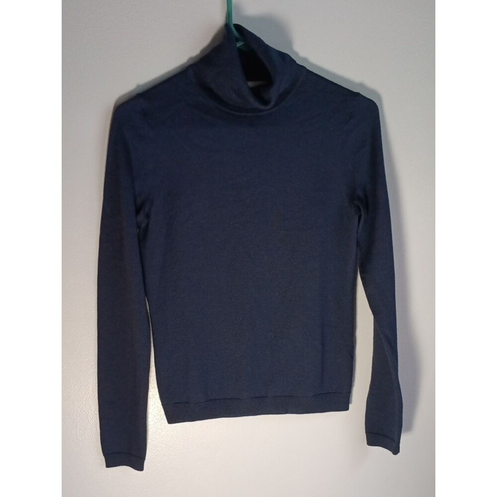 Boss Merino Super Fine Navy Turtle Neck Sweater